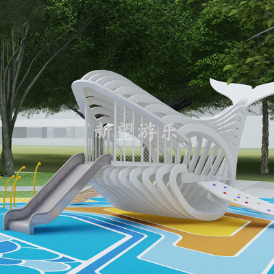 鲸鱼造型不锈钢组合滑梯