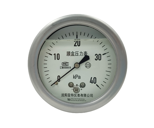 上海不锈钢轴向耐震膜盒压力表