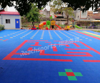 惠州小米字纹幼儿园拼接地板一代