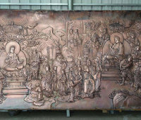 东北寺庙紫铜浮雕