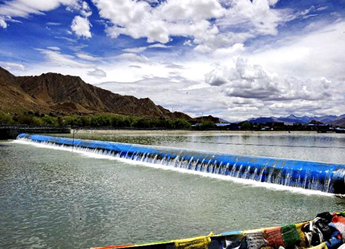 Nianchu River Ecological Rubber Dam in Shigatse City, Tibet Autonomous Region