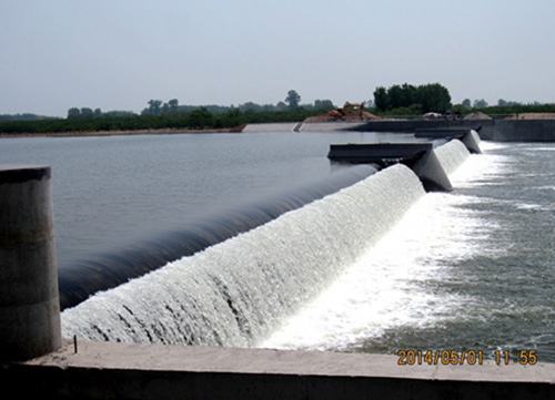 Book spine rubber dam in Xucun, Dagu River, Qingdao