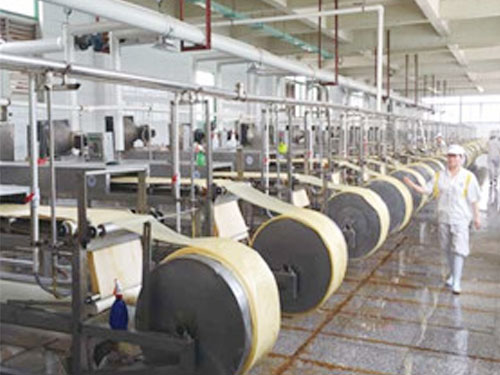 Automatic beancurd clothing (beancurd bamboo) production line