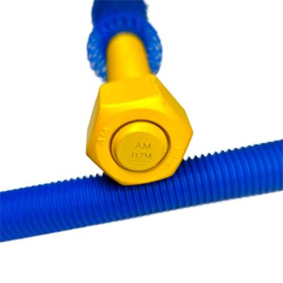 B7M螺栓全螺纹螺柱高强度螺杆黄色特氟龙处理阿斯米螺丝