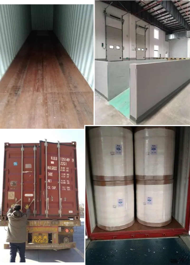 Loading and delivery of dry process paper
