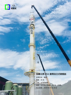 安徽云燕 45m 套筒自立式钢烟囱