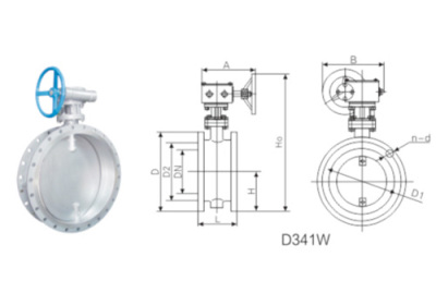 法兰式通风蝶阀Flange venting butterfly valve D41W、D341W、D641W、D941W
