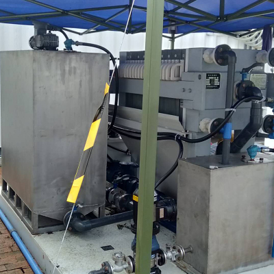 Explosion proof skid mounted filter press system