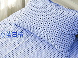 上海小蓝白格床单价格
