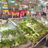 超市蔬菜架配保鲜加湿器解决方案