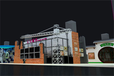 Design and construction renderings for the 2011 Fuzhou Animation Consumer Electronics Exhibition