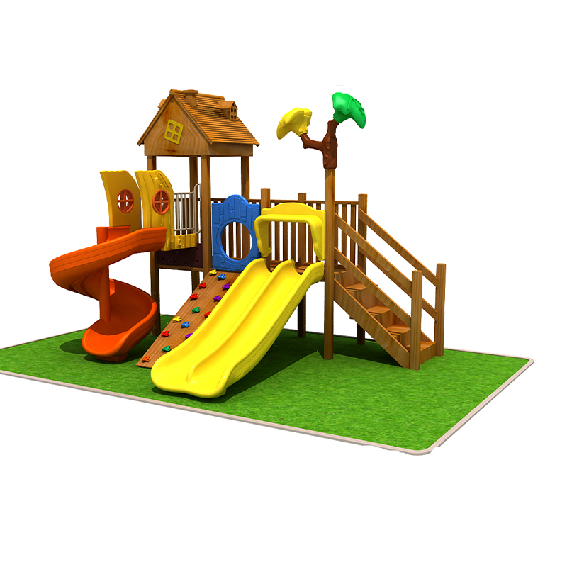 幼儿园木质组合滑梯