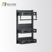 Three-layer refrigerator storage rack (black)