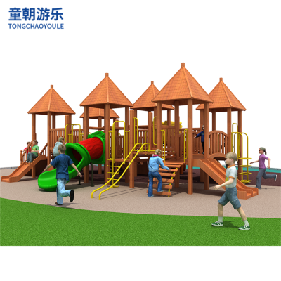 上海幼儿园户外木质组合滑梯
