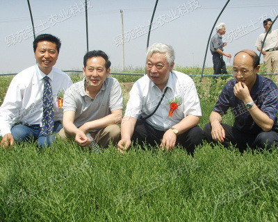 科技部原副部長韓德乾（左3）一行視察我公司種植基地