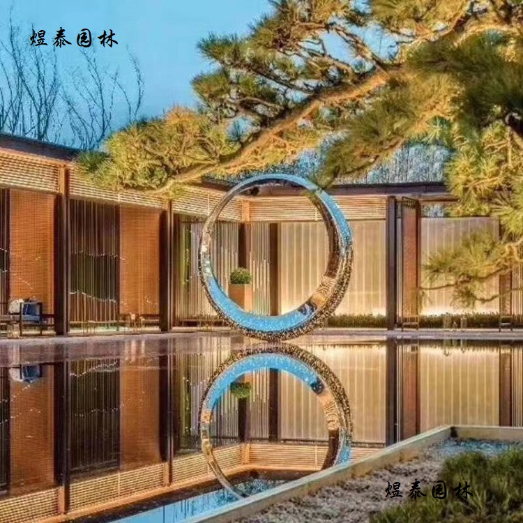 臺州不銹鋼景觀圓環雕塑