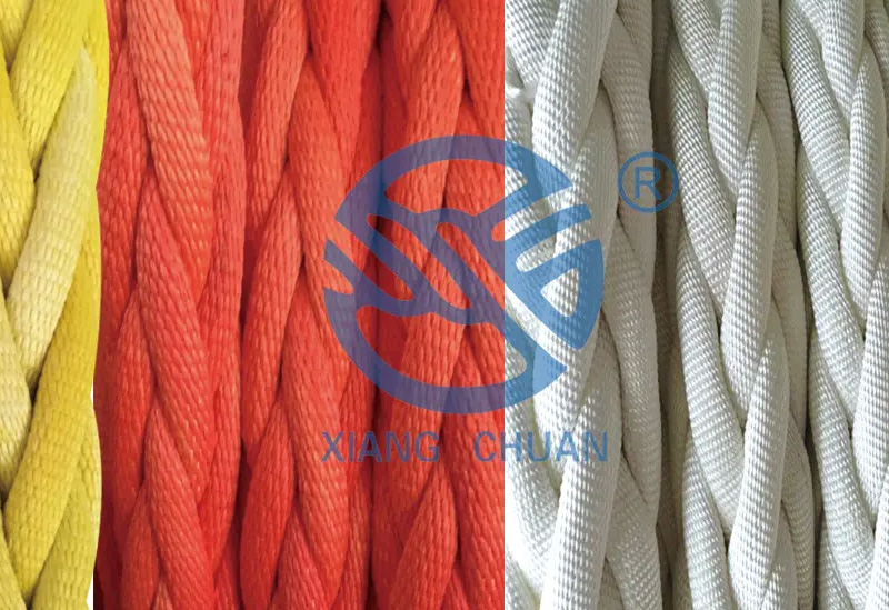 高分子缆绳 聚乙烯纤维具有经纬有梭编织护套绳股的缆绳