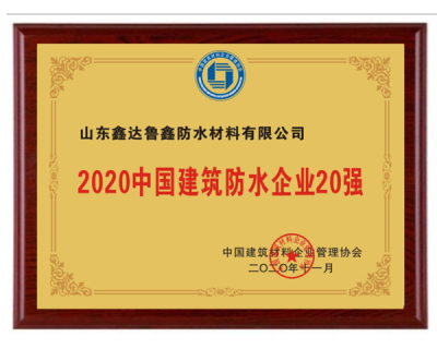 2020中國建筑防水企業20強