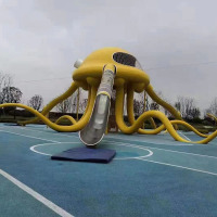 章魚卡通動物造型不銹鋼滑梯