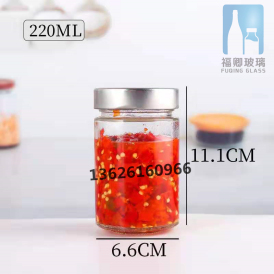 浙江220ml 圆形玻璃酱菜瓶