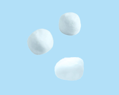 Degreasing cotton ball