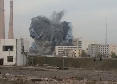 巴彦淖尔钢结构锅炉框架厂房爆破拆除