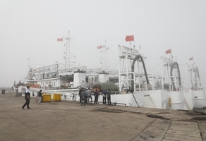 公司三艘灯光围网渔船开赴北太渔场作业