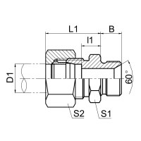 英管螺紋60°錐密封或組合墊密封兩用柱端 1DB