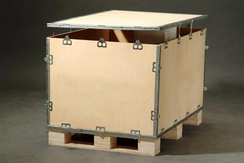 帶鋼邊的木箱,帶鋼邊的木包裝箱,鋼帶包邊木箱