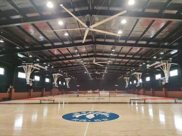 新澤西體育籃球館工業大風扇安裝完工