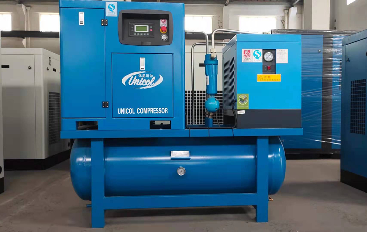 What are the reasons and solutions for the gas running out of the screw air compressor?