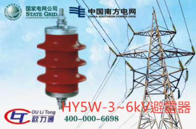 HY5W-3~6KV氧化鋅避雷器