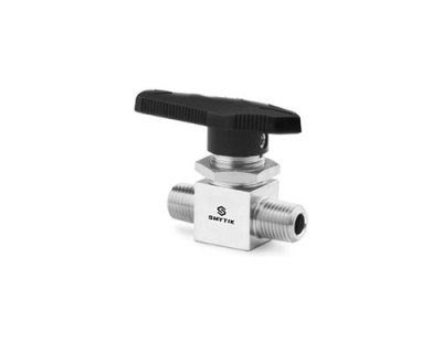 One-piece ball valve with straight male thread