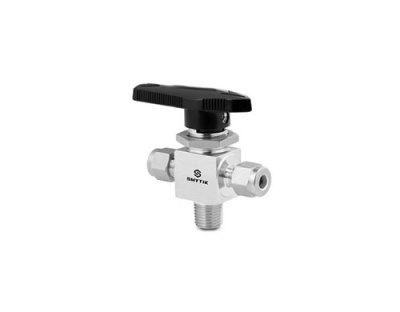All-in-one three-way ball valve with male thread jacketing