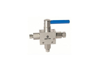 Medium pressure three-way ball valve