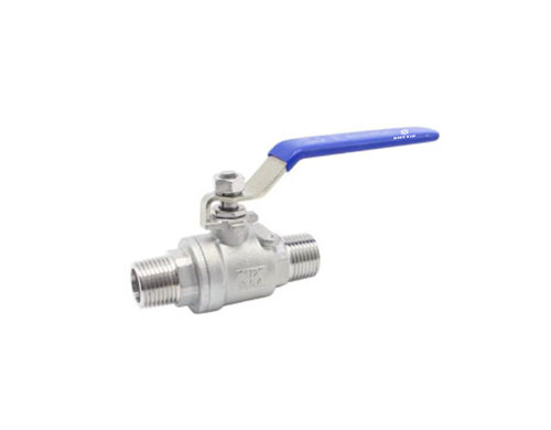 Two-piece ball valve with male thread