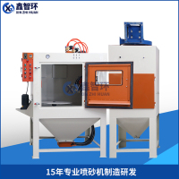 Automatic sandblasting machine for fixed rotary table mould