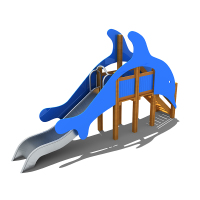 海豚造型木质滑梯