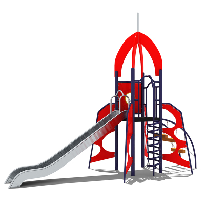 小火箭造型PE板滑梯
