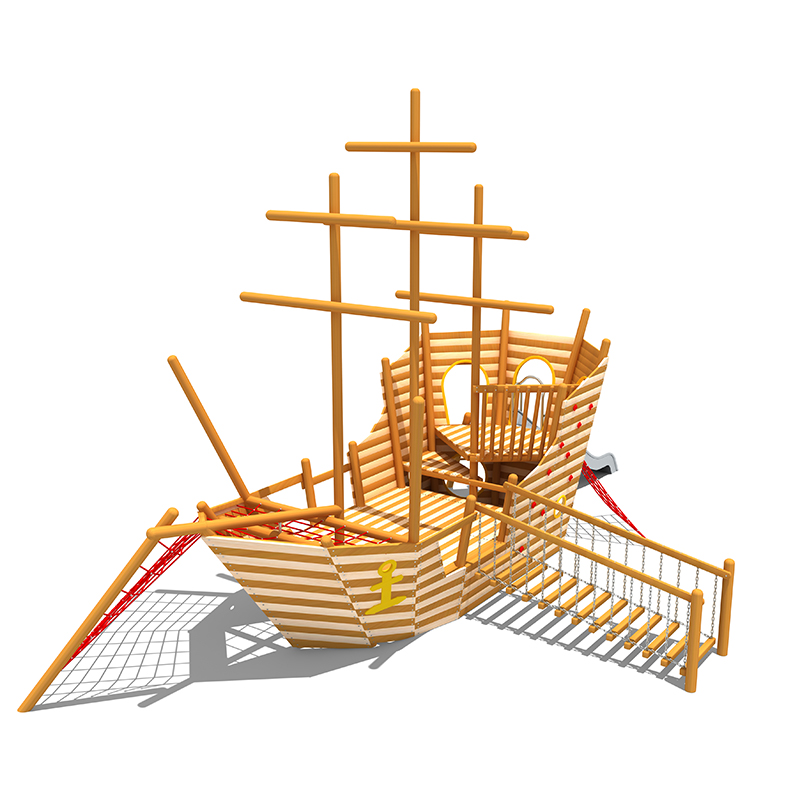 景觀海盜船木質組合滑梯
