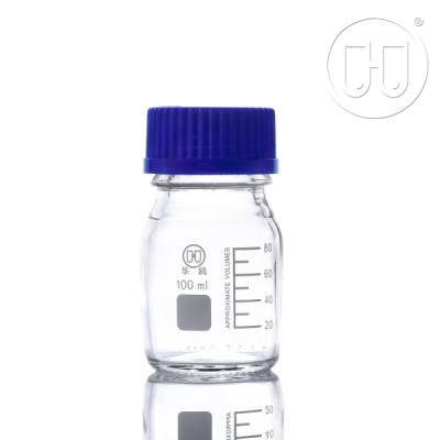 1406 Reagent bottle,blue screw GL45 with graduation,Borosilicate Glass