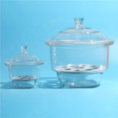 1351 Desiccator with porcelain plate , Clear glass