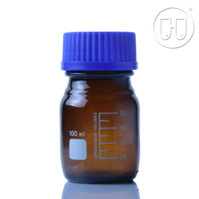 1406 Reagent bottle,Blue screw cap,GL45 with graduation Borosilicate Glass
