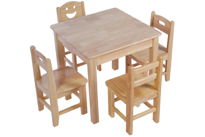 ZC-K002-名稱：木質四人課桌椅