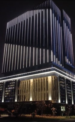 星級酒店建筑樓體外墻立面燈光照明亮化工程