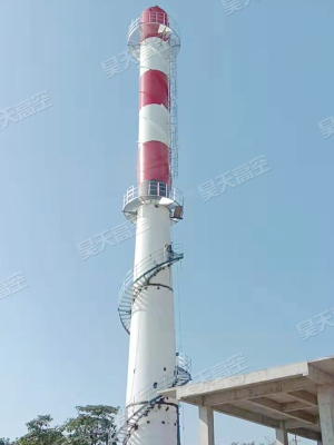 广东东莞金田纸业有限公司55米钢烟囱制作安装工程
