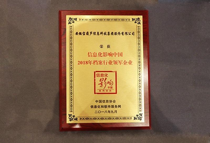 中国档案行业领军企业奖