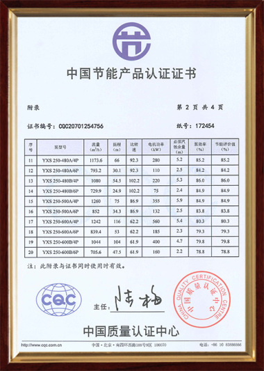 中国节能产品认证证书（单级双吸离心泵)3