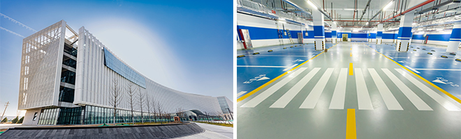 济南机场扩建工程信息楼地下车库整体地坪及交通标识