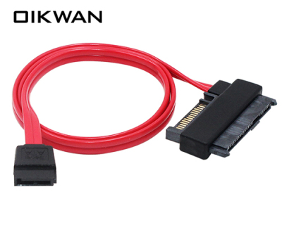 SFF-8482+15P一体式 to SATA 7P Cable（红色）
